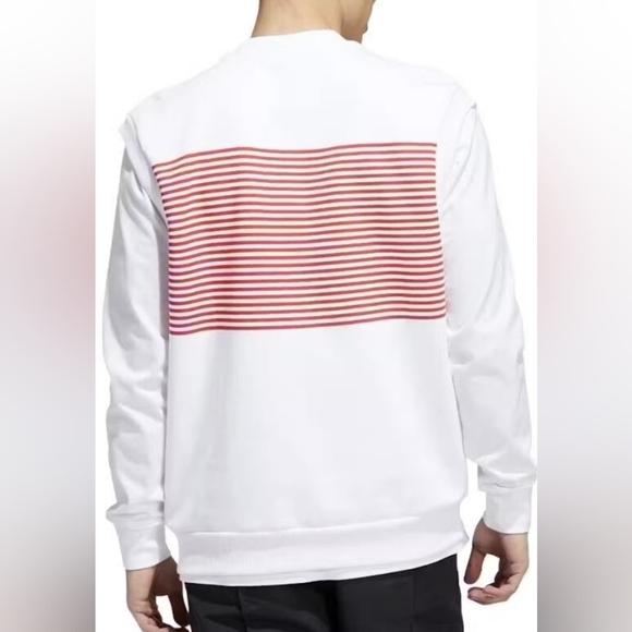 Adidas Shmoofoil Gummo Sweater V-Neck Stripe Vest White/Red Men's Size Small - Picture 3 of 4